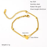 European And American New Titanium Steel Bracelet 18K Gold Love Pendant Oval Bead Necklace