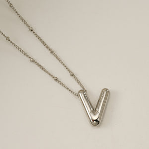 Titanium Steel Silver Glossy English Letter Pendant