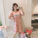 Spring And Summer Confinement Clothing Cartoon Breastfeeding Dress Nursing Clothing Pregnant Women Pajamas Postpartum Outing Hot Mom Large Size Dress