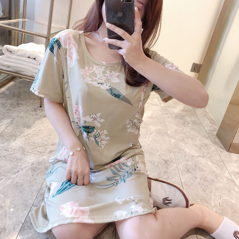 Spring And Summer Confinement Clothing Cartoon Breastfeeding Dress Nursing Clothing Pregnant Women Pajamas Postpartum Outing Hot Mom Large Size Dress