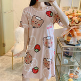 Spring And Summer Confinement Clothing Cartoon Breastfeeding Dress Nursing Clothing Pregnant Women Pajamas Postpartum Outing Hot Mom Large Size Dress