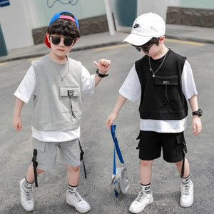 Children's Clothing Boys Summer Short-Sleeved Overalls