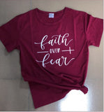 Faith Over Fear Christian T-Shirt Religion Clothing For Women Faith Shirt