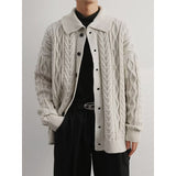 American-style Retro Twist Lapel Sweater For Men