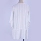 Cotton Jacquard Button Loose Sleeve Sunscreen Clothing For Women