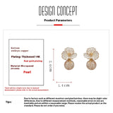 Sterling Silver Needle Fashion Sweet Temperament Micro-inlaid Flower Pearl Earrings