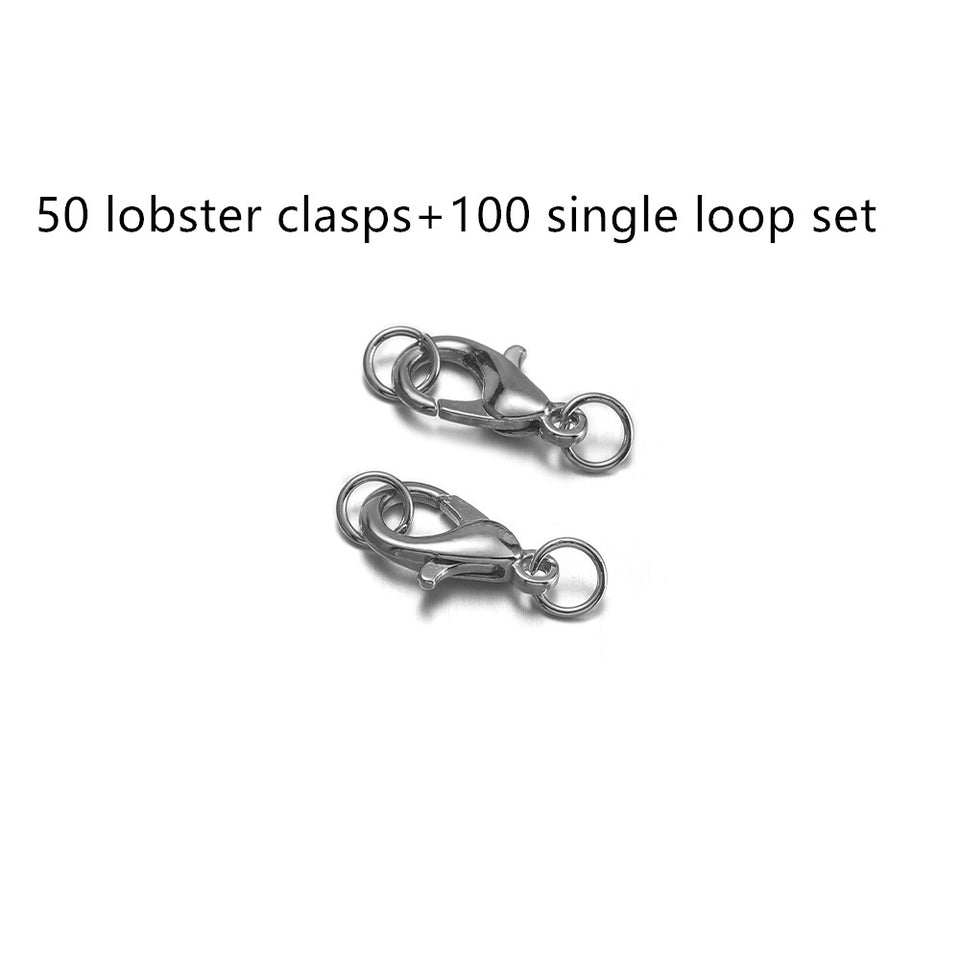 DIY Accessory Set Of 50 Lobster Clasps And 100 Single Circle Combination