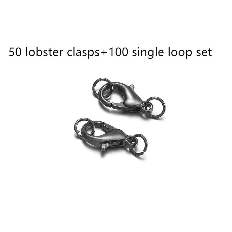 DIY Accessory Set Of 50 Lobster Clasps And 100 Single Circle Combination