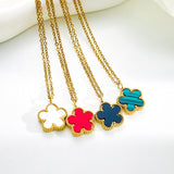 Simple All-match Titanium Steel Flower Pendant Necklace For Women