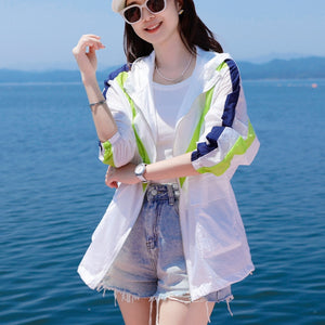 Color Matching Sun Protection Clothing For Women Summer