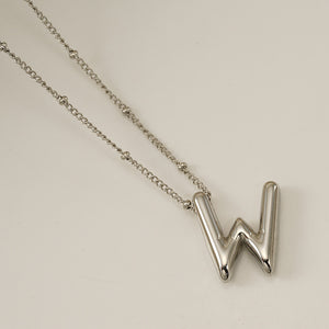 Titanium Steel Silver Glossy English Letter Pendant