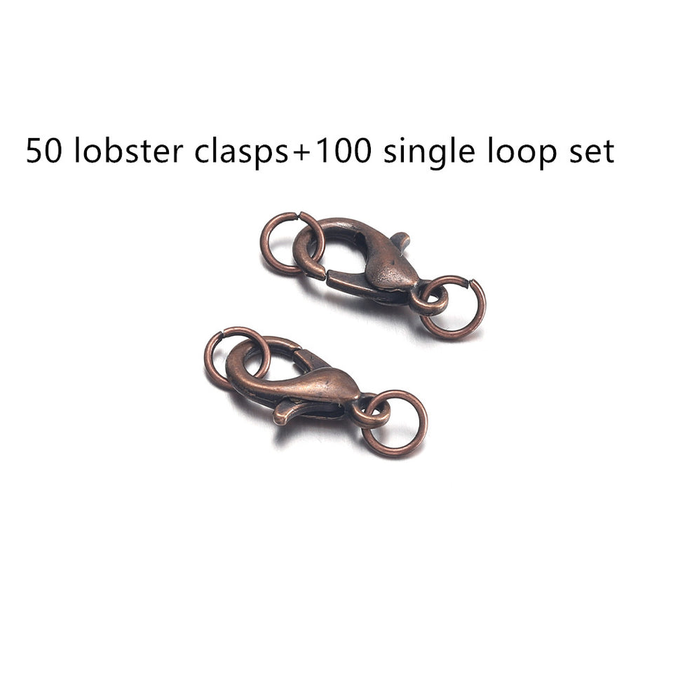 DIY Accessory Set Of 50 Lobster Clasps And 100 Single Circle Combination