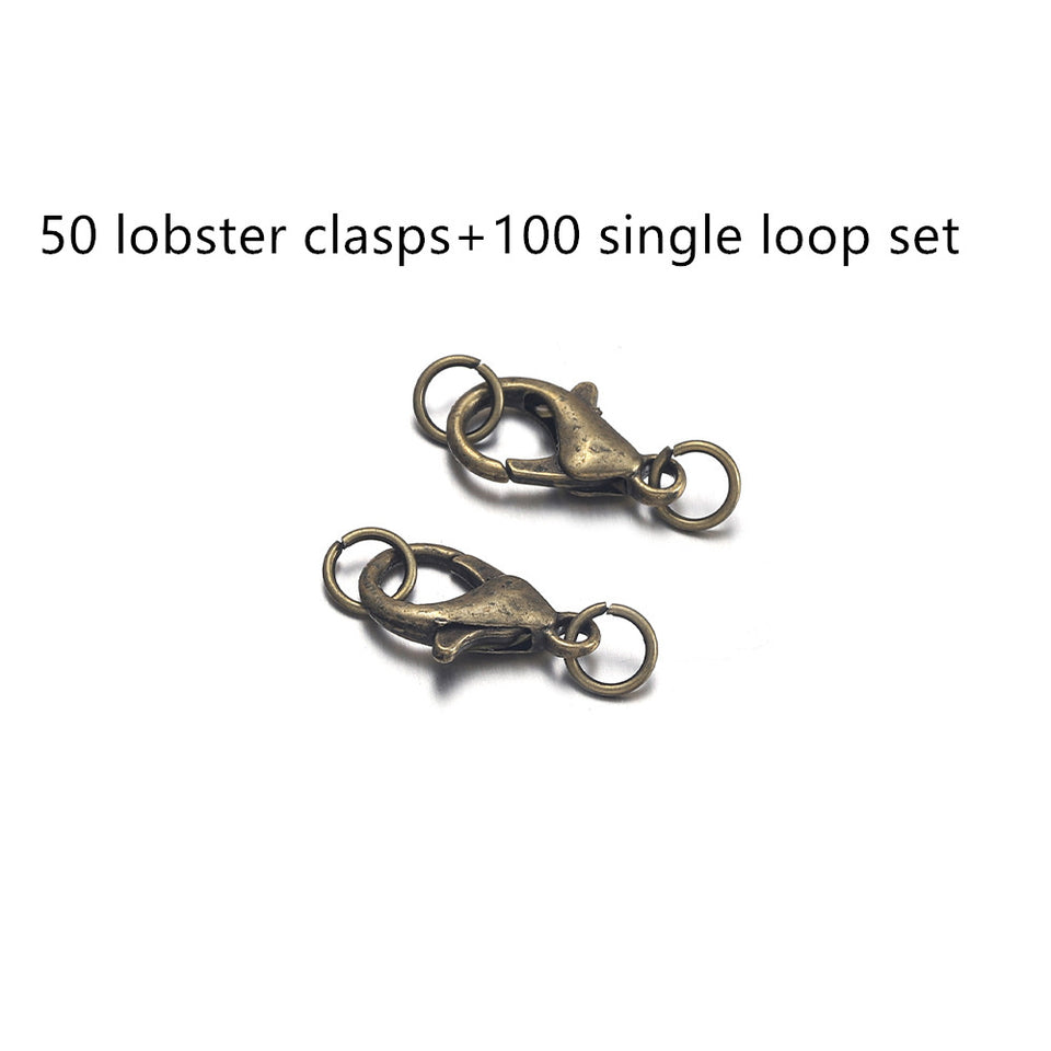 DIY Accessory Set Of 50 Lobster Clasps And 100 Single Circle Combination