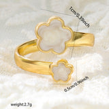 Five Petal Flower Opening Ring, Lucky Clover Adjustable Ring