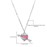 Pink Love Necklace For Women, Light Luxury, Niche Design, Cupid's Heart Pendant, Personalized Collarbone Chain