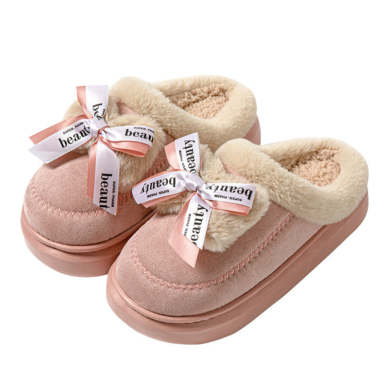 Cotton Slippers Ladies' Room Inner Velvet Insulated Cotton-padded Shoes