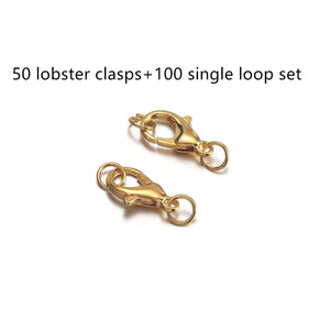 DIY Accessory Set Of 50 Lobster Clasps And 100 Single Circle Combination