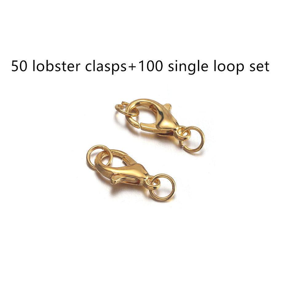 DIY Accessory Set Of 50 Lobster Clasps And 100 Single Circle Combination