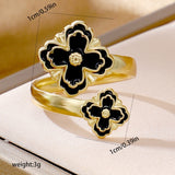 Minimally Designed Adjustable Four Leaf Clover Ring With Adjustable Opening