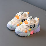 Light Up Baby Girl's New Breathable Mesh Shoes With Soft Sole