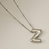 Titanium Steel Silver Glossy English Letter Pendant