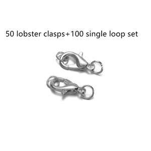 DIY Accessory Set Of 50 Lobster Clasps And 100 Single Circle Combination