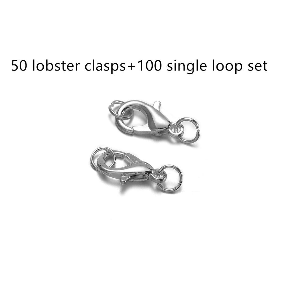 DIY Accessory Set Of 50 Lobster Clasps And 100 Single Circle Combination