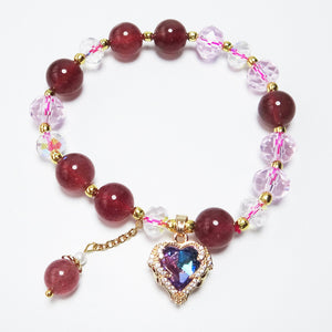 Natural Strawberry Quartz Bracelet Women's Summer Fashion High Sense