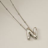 Titanium Steel Silver Glossy English Letter Pendant