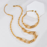 Fashion Multi-layer Gold Chain Necklace Bracelet