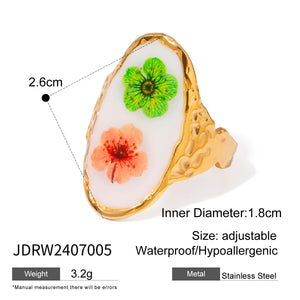 Flower Stainless Steel Ring Accessories Special-interest Design Opening