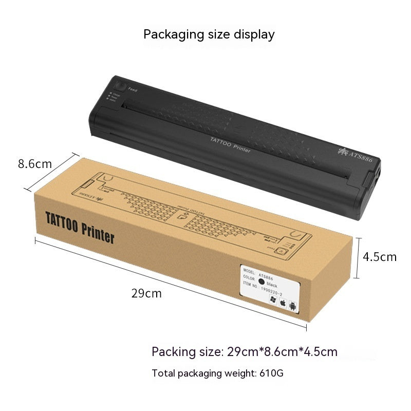 Bluetooth USB Connection Computer Portable Thermal Tattoo Printer