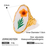 Flower Stainless Steel Ring Accessories Special-interest Design Opening