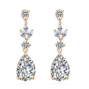 Women's Fashion Earrings Micro Inlaid Zircon Long