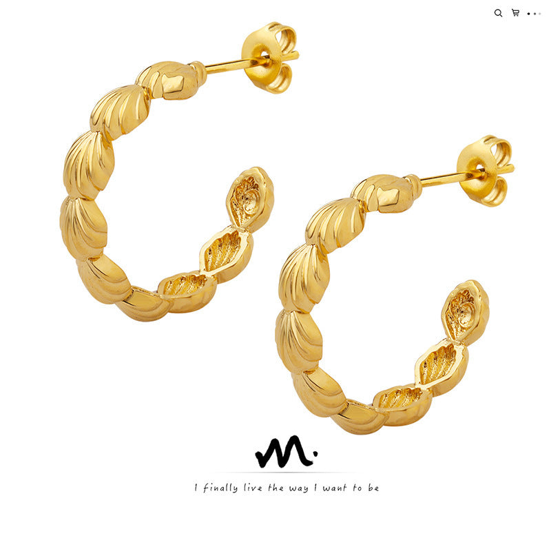 Shell C- Shaped Earrings Female Special-interest Design