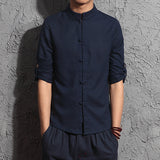 Summer Linen Shirt Men's Long Sleeve