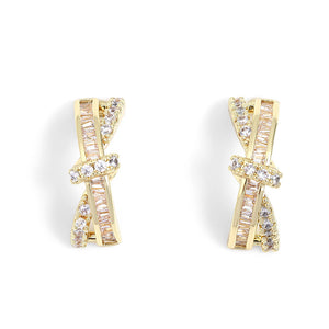 Cross Fine Zircon-embedded Earrings Women's Simple