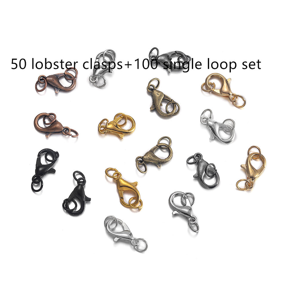 DIY Accessory Set Of 50 Lobster Clasps And 100 Single Circle Combination