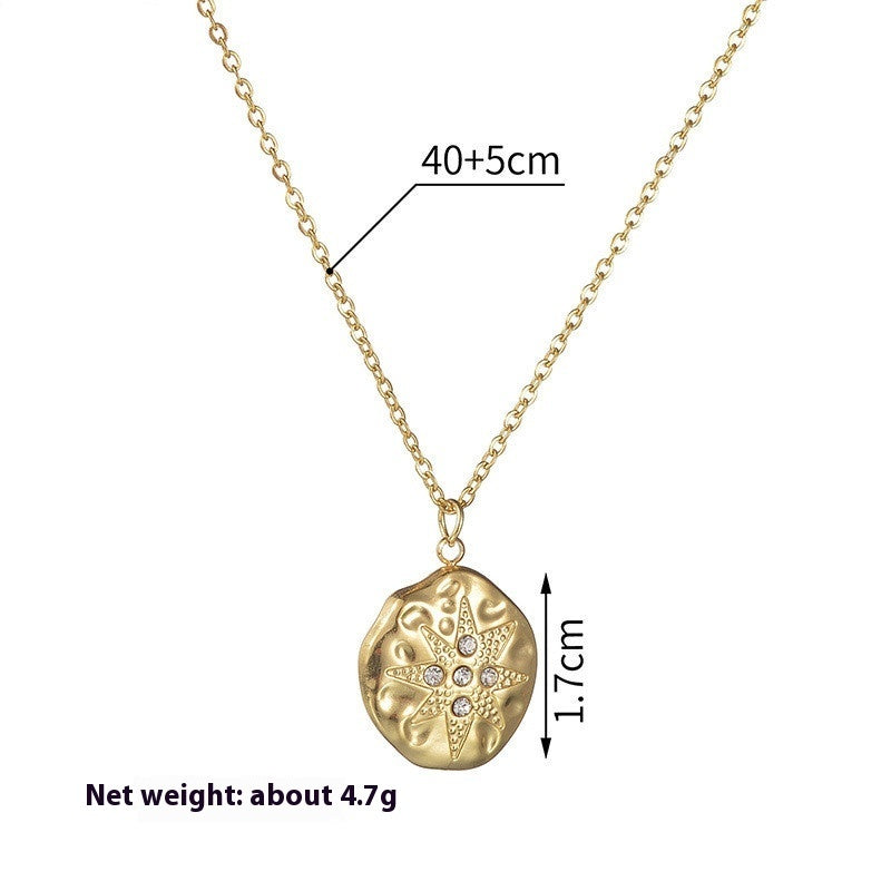 Titanium Steel Round Necklace Design Diamond Women