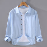 Japanese Style Thin Long Sleeve Shirt Men's Loose Casual Cotton