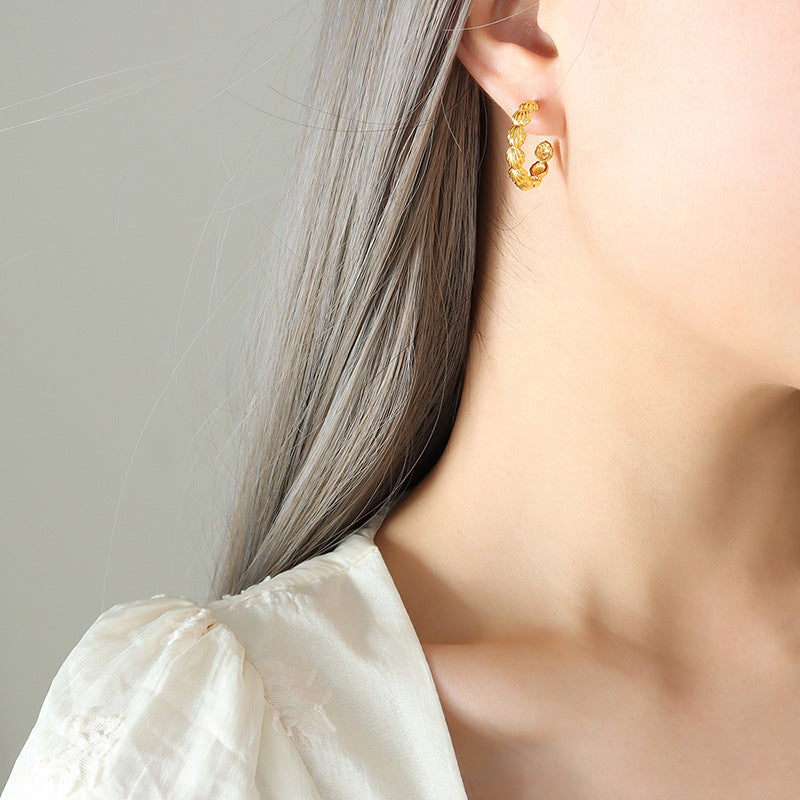 Shell C- Shaped Earrings Female Special-interest Design