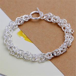 Fashion Popular Men's Women's Jewelry 925 Silver Plated Faucet TO Buckle Bracelet